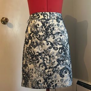Elie Tahari Stargazer brocade skirt size 10  Blue and silver